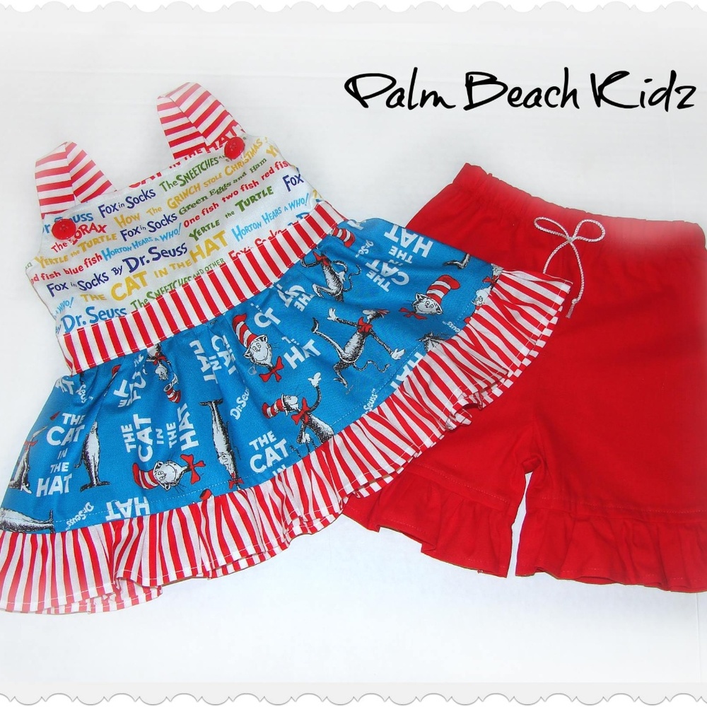 Dr Seuss Cat in the Hat Boutique Short Set